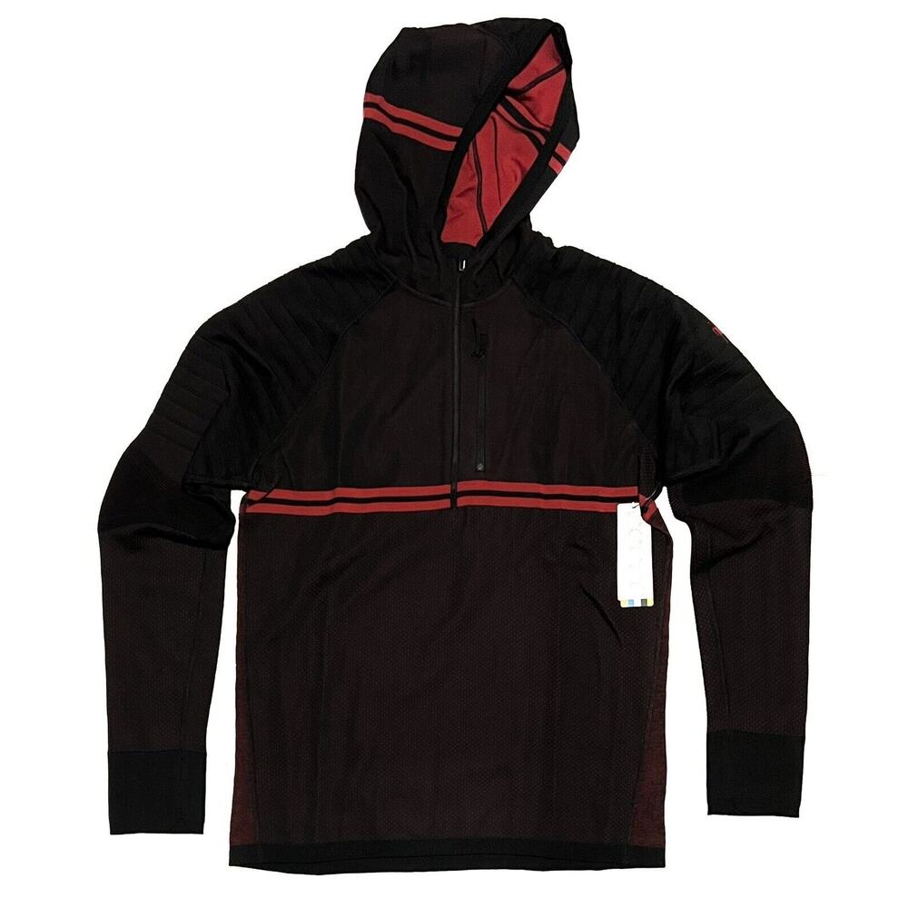 Smartwool Men Intraknit Merino Tech 1/2 Half Zip Hoodie L Regular Fit Large NWT